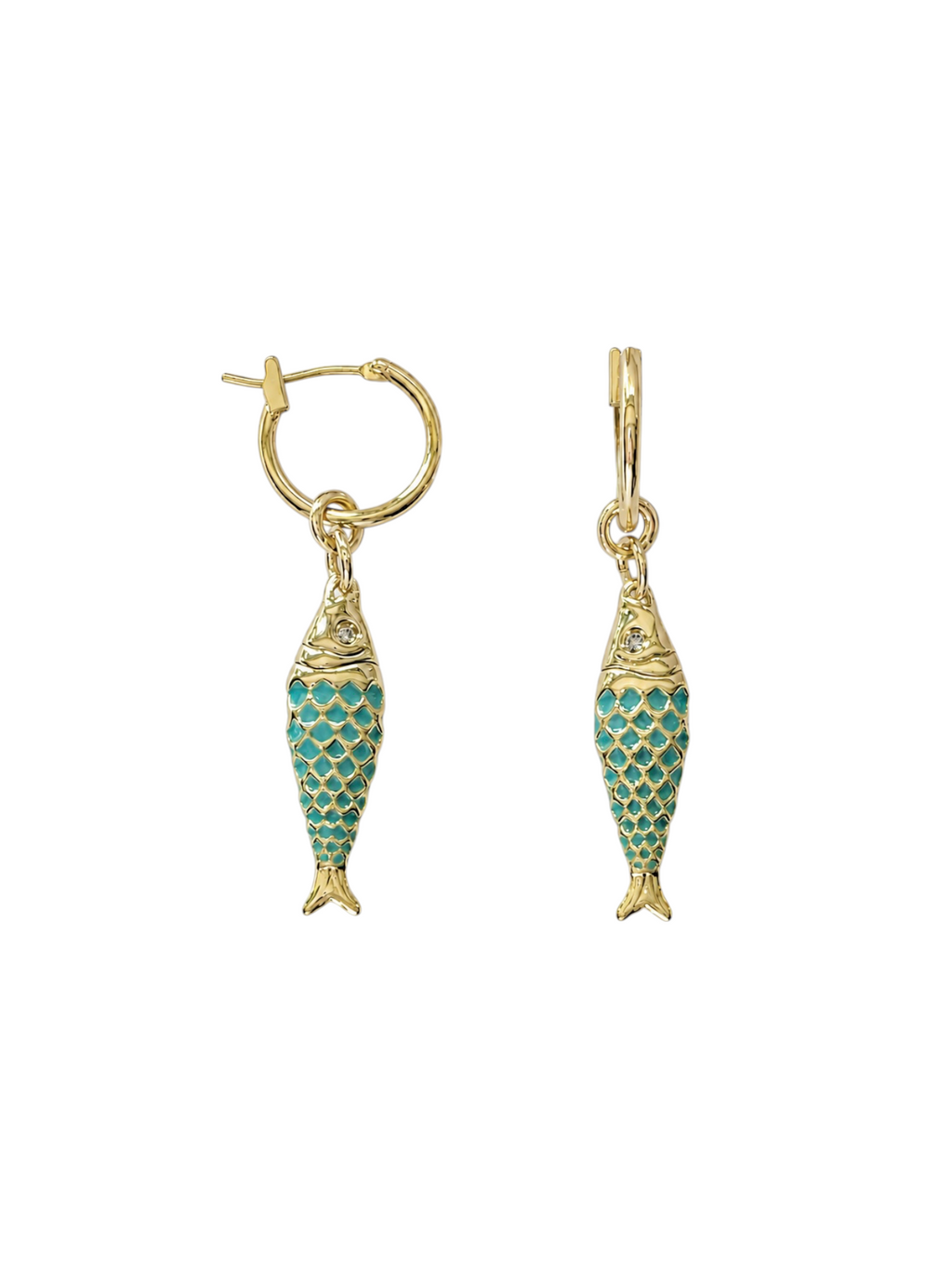 Aqua Fish Earrings