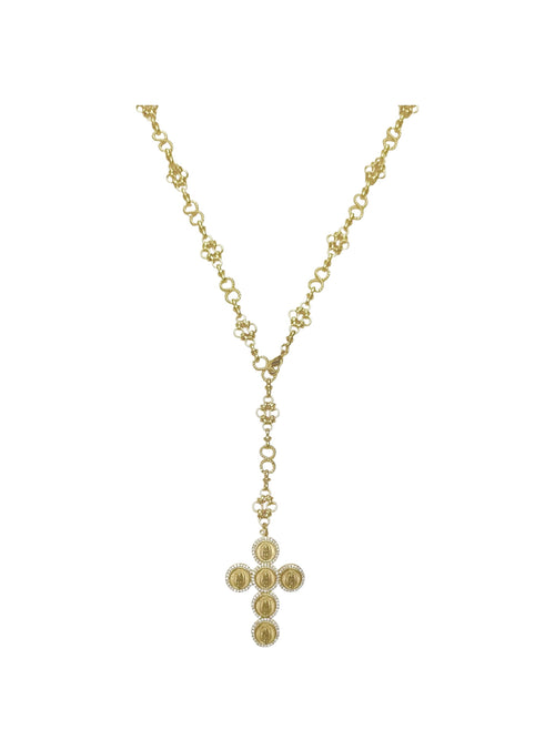 Chunky gold necklace Marietta Long necklace with pendant for summer layering jewellery look