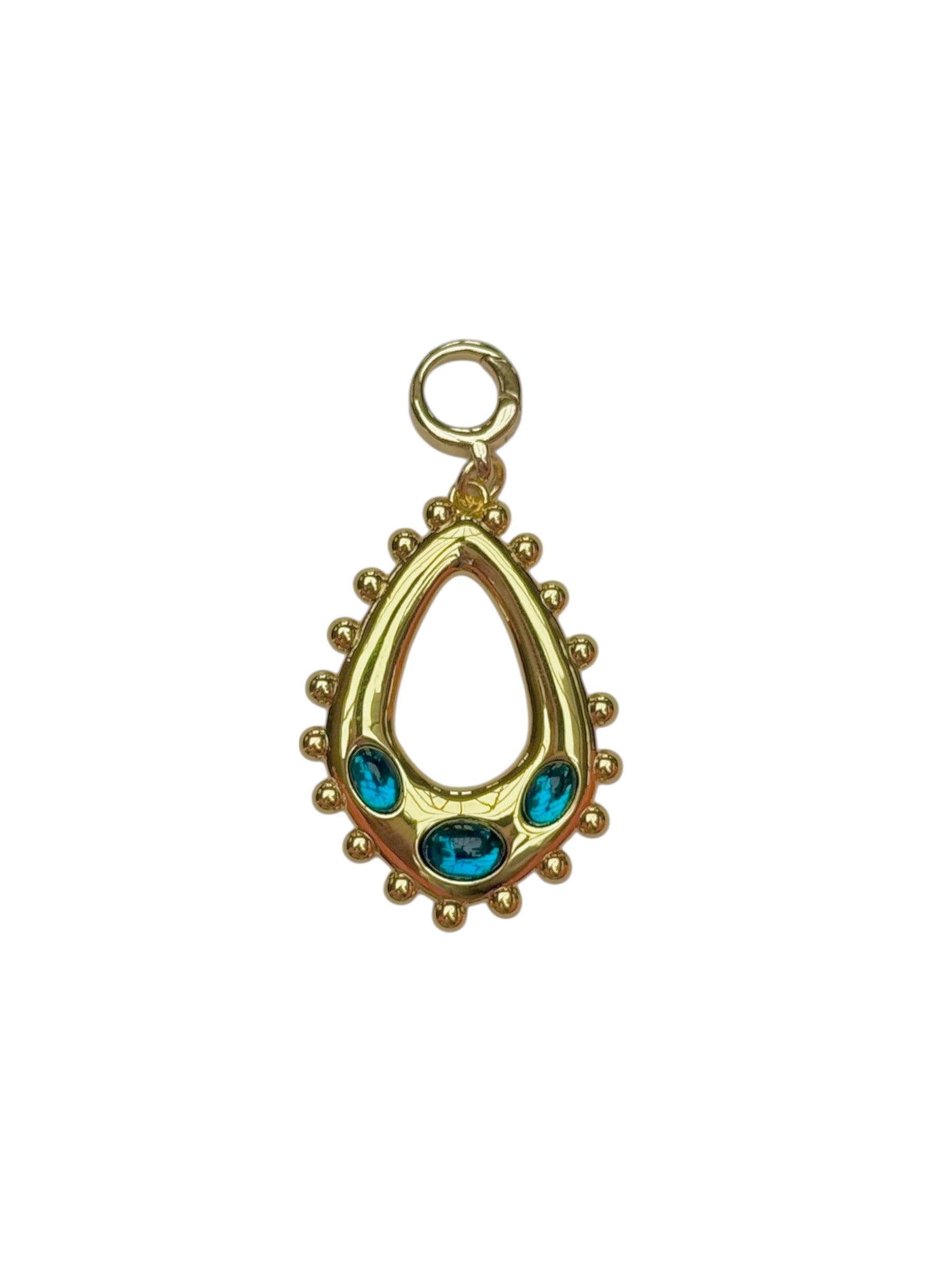 Blue Teardrop Clip-On Charm