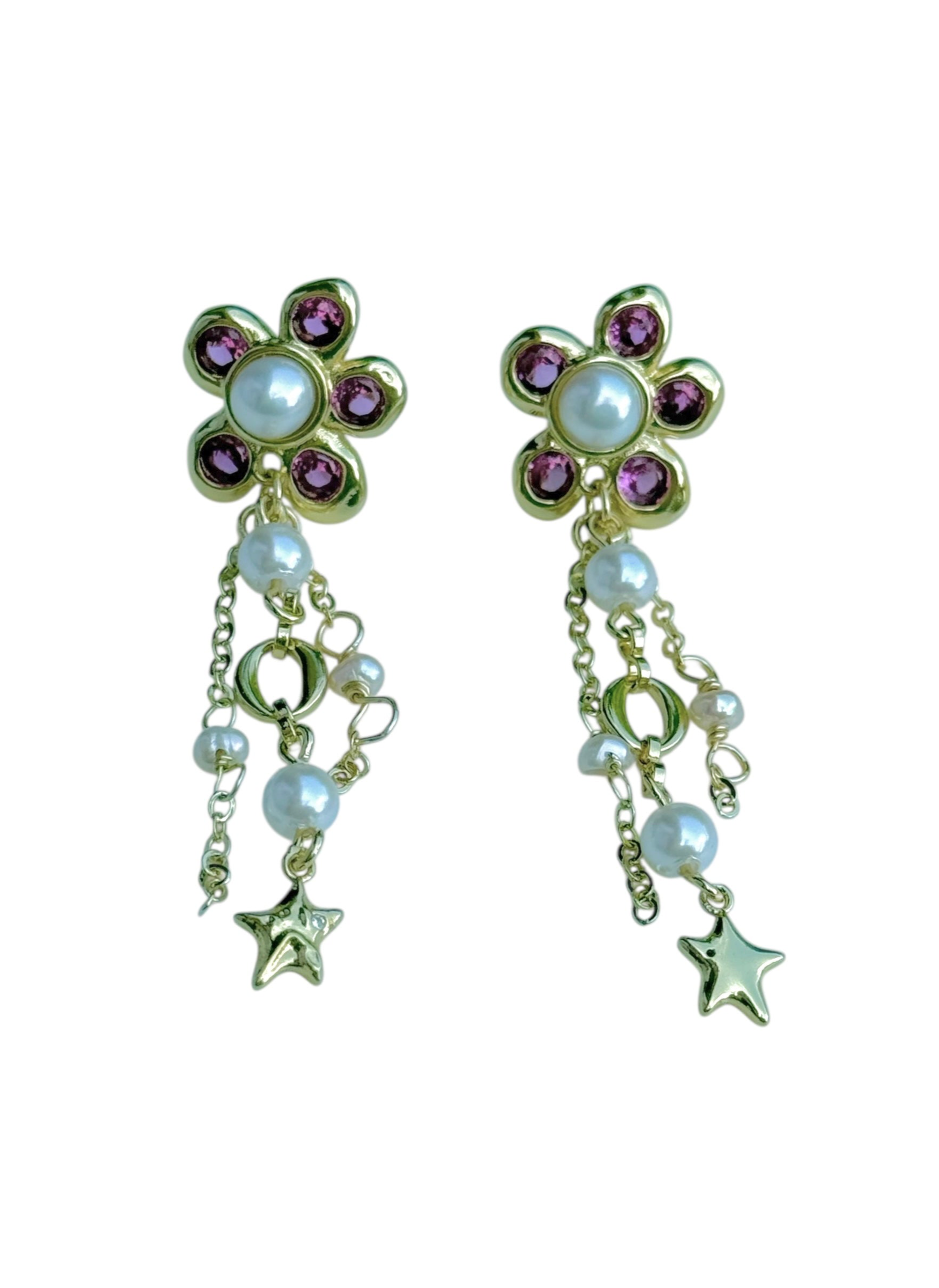 Pearl Petal Drop Earrings