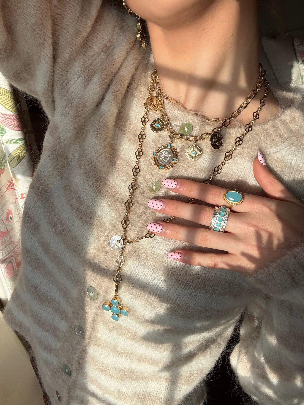 Octavia Ring in Aqua