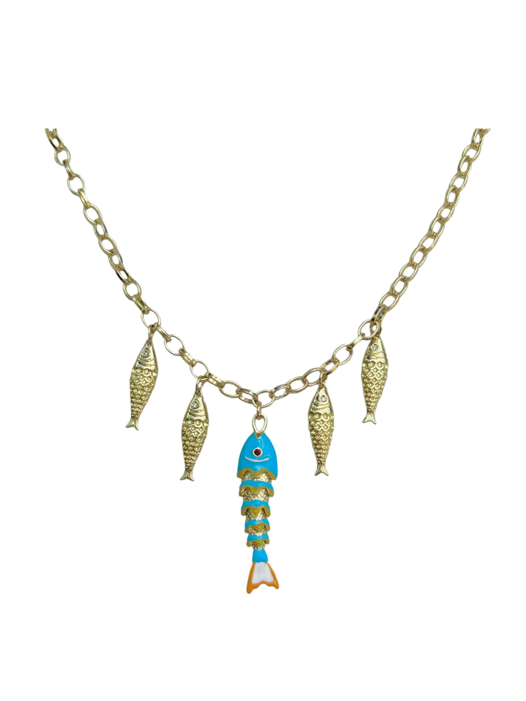 Aqua Fish Necklace