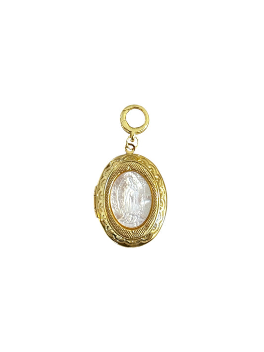 Virgin Mary Pearl Locket Clip-on Charm