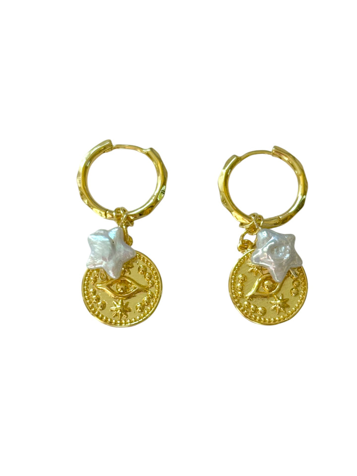 Celestina square earrings creme main image 0