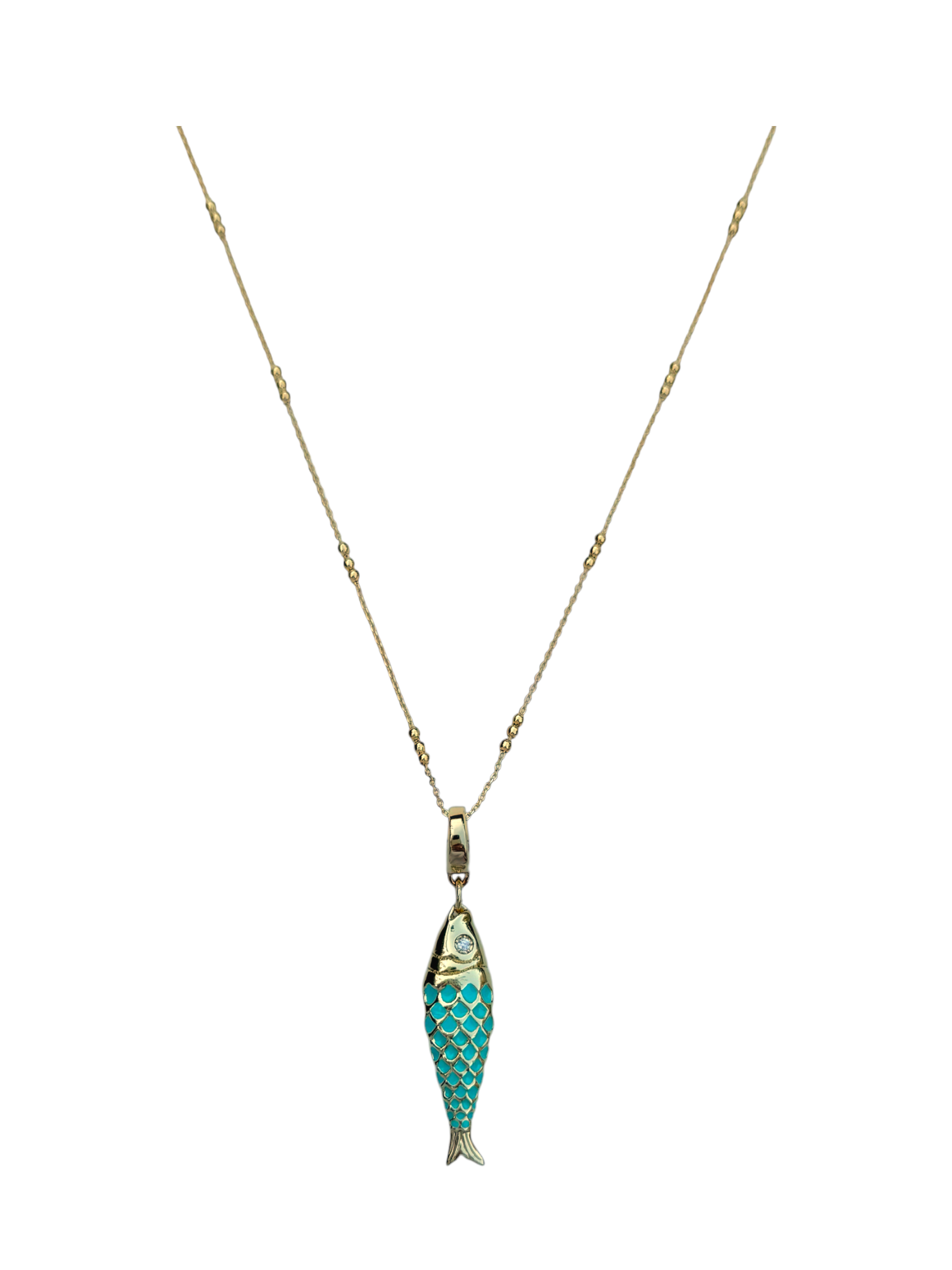 Aqua Fish Necklace