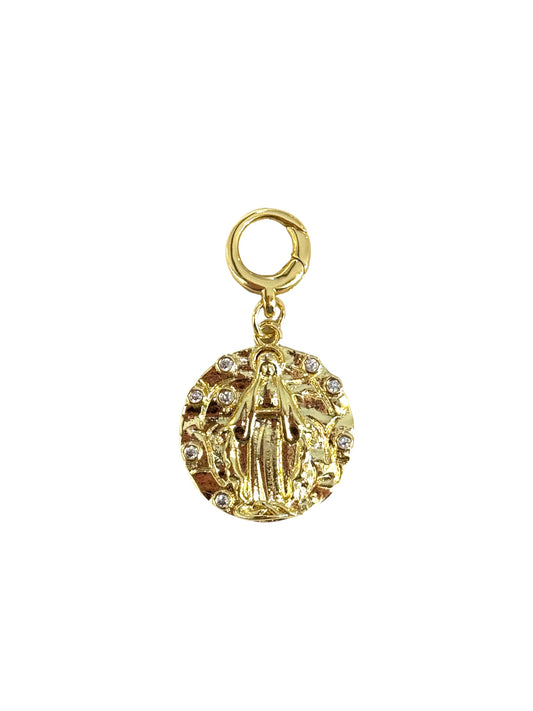 Virgin Mary CZ Clip-on Charm