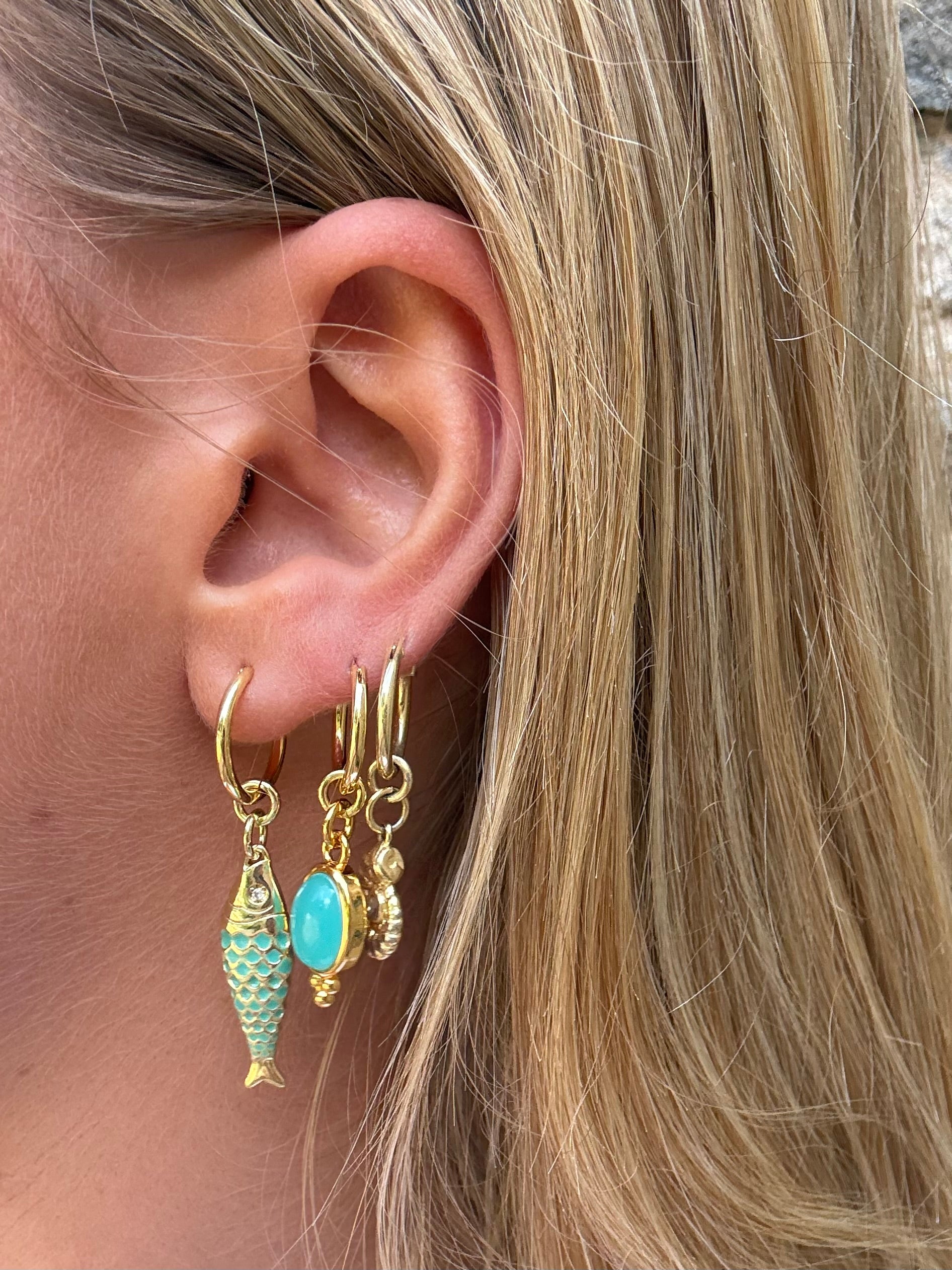 Aqua Fish Earrings