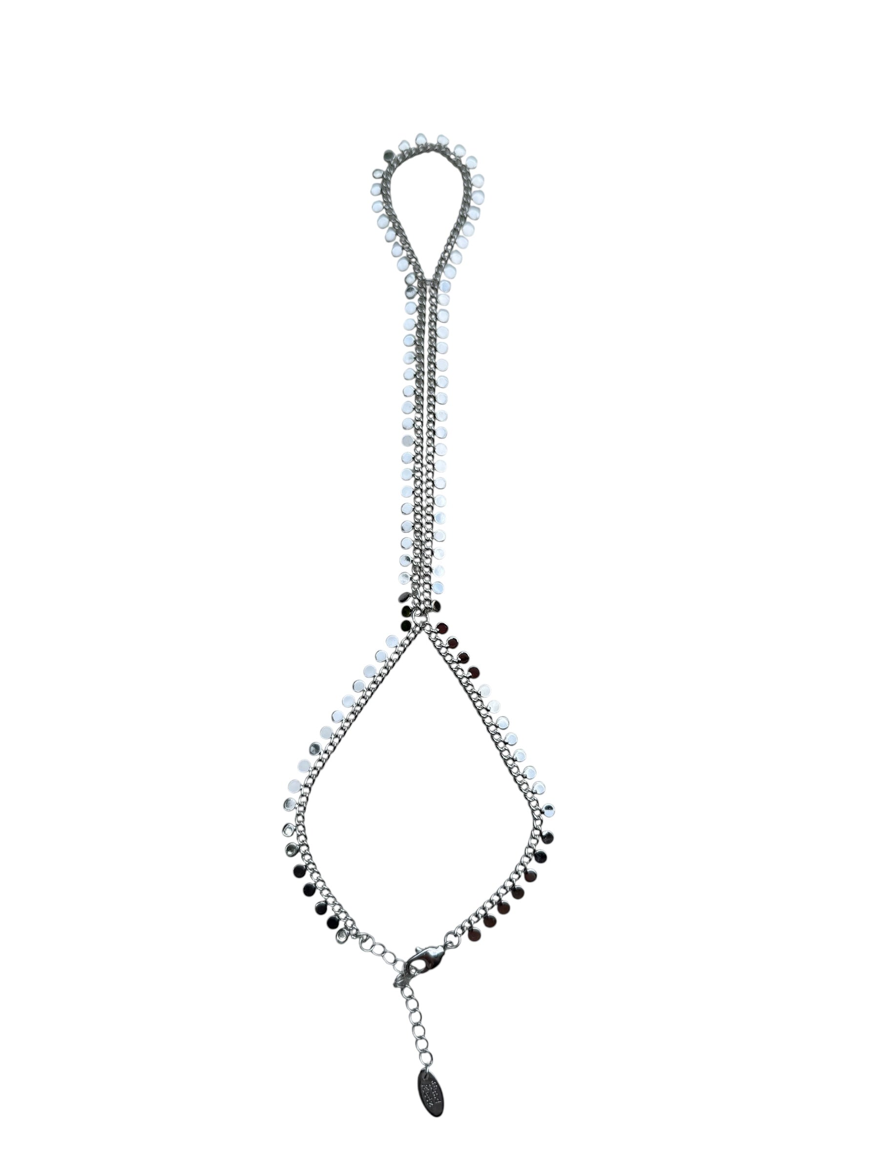 Silver Sequin Hand Chain