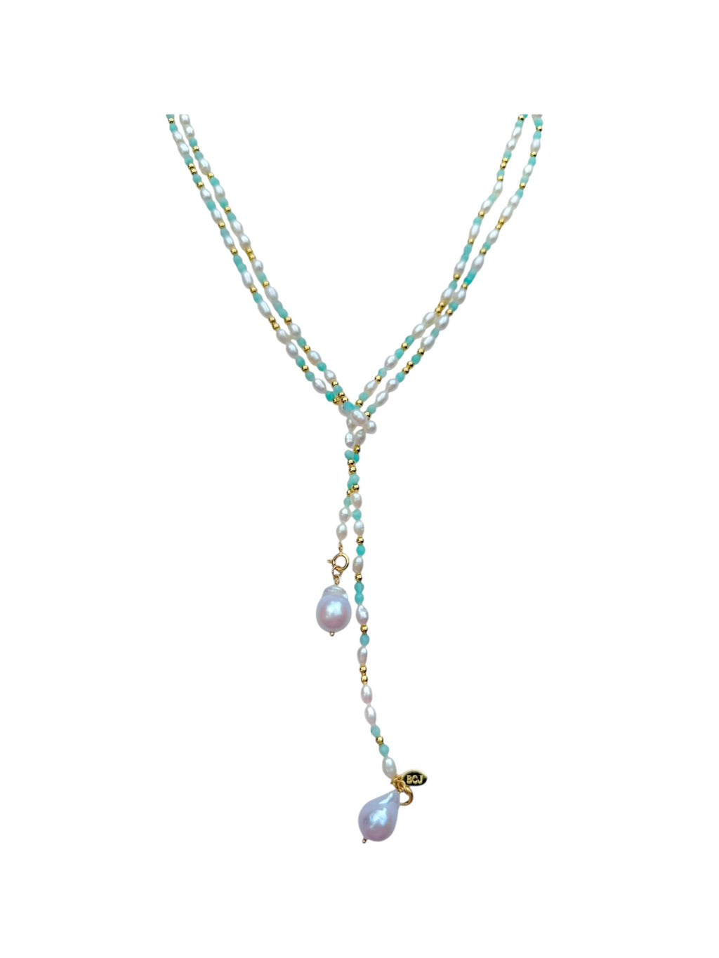 Azure Pearl Drift Long Necklace