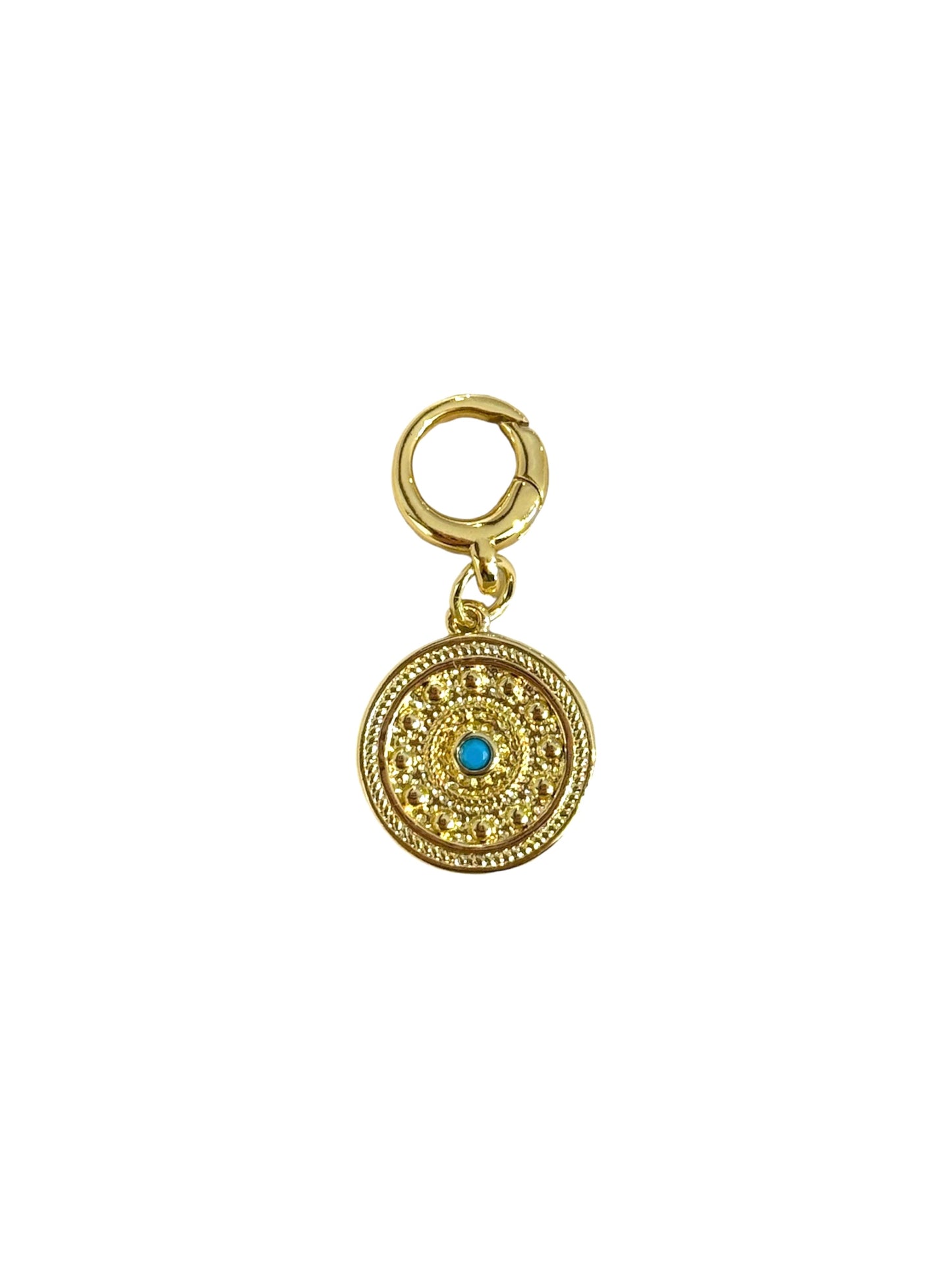 Turquoise Coin Clip-on Charm