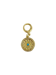 Turquoise Coin Clip-on Charm