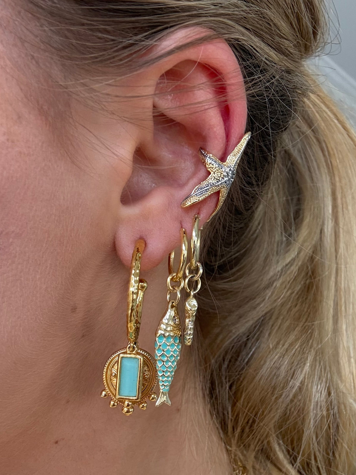 Aqua Fish Earrings