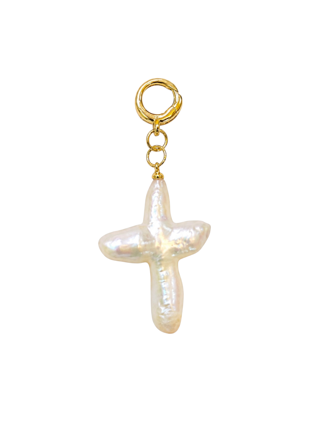 Pearl Cross Clip-On Charm
