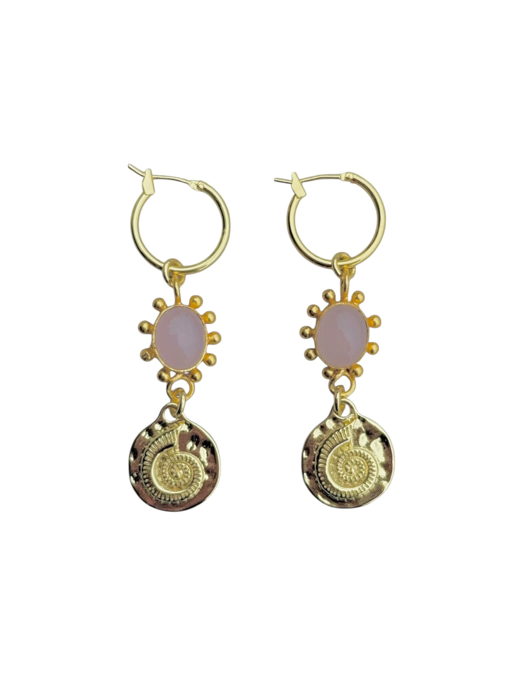 Pink Ammonite Earrings