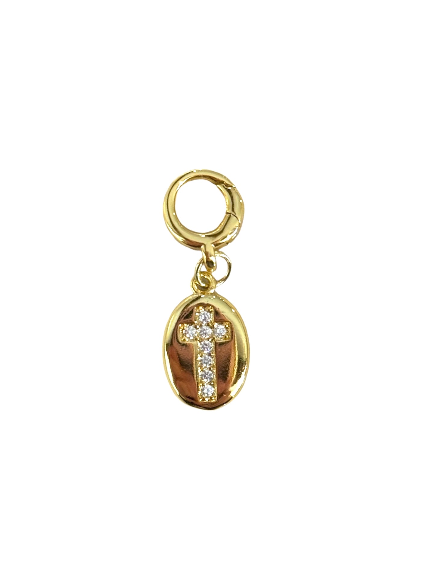 Small Oval Cross Clip-on Charm