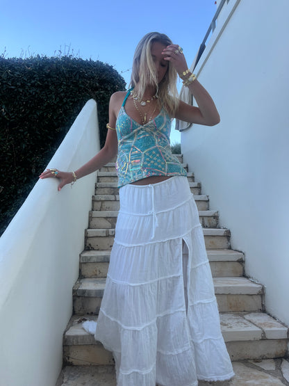 Turquoise Sequin Top