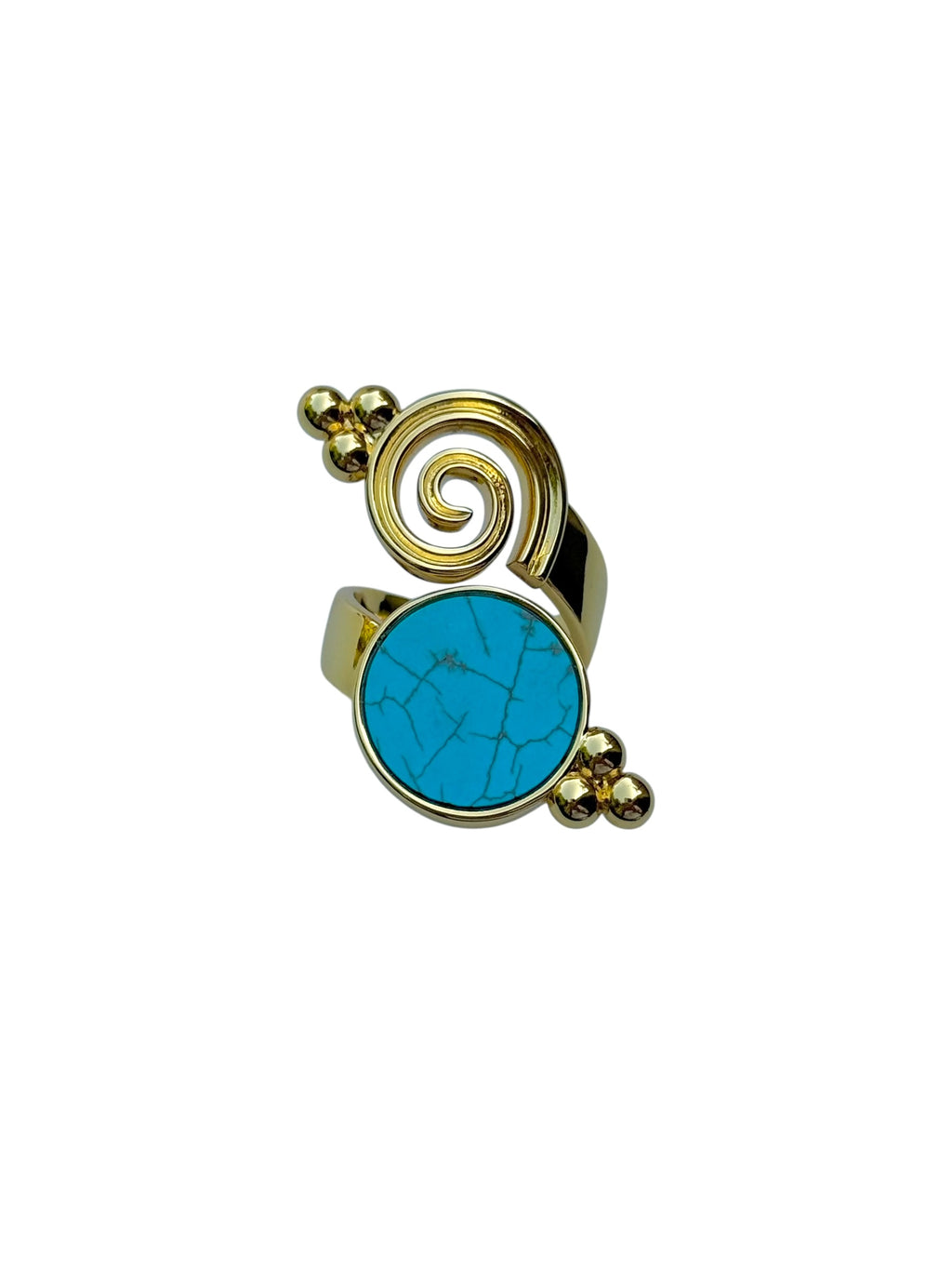 Turquoise Swirl Ring in Gold