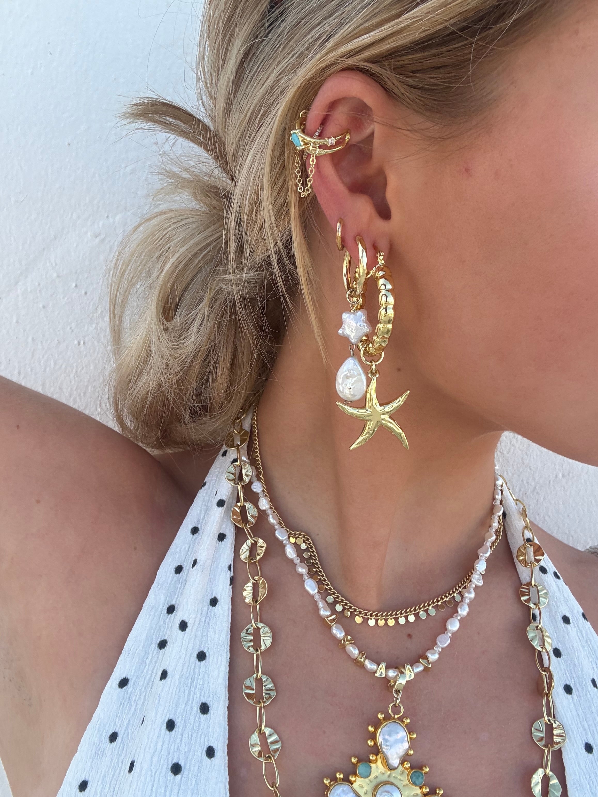 Golden Azure Ear Cuff