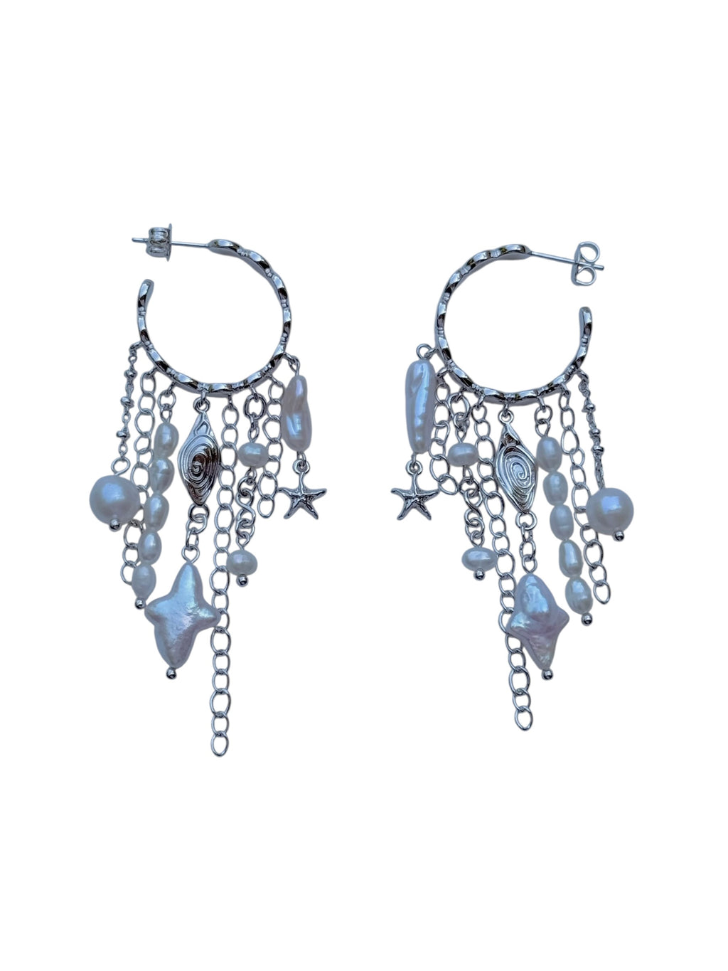 Silver Ocean Mist Earrings
