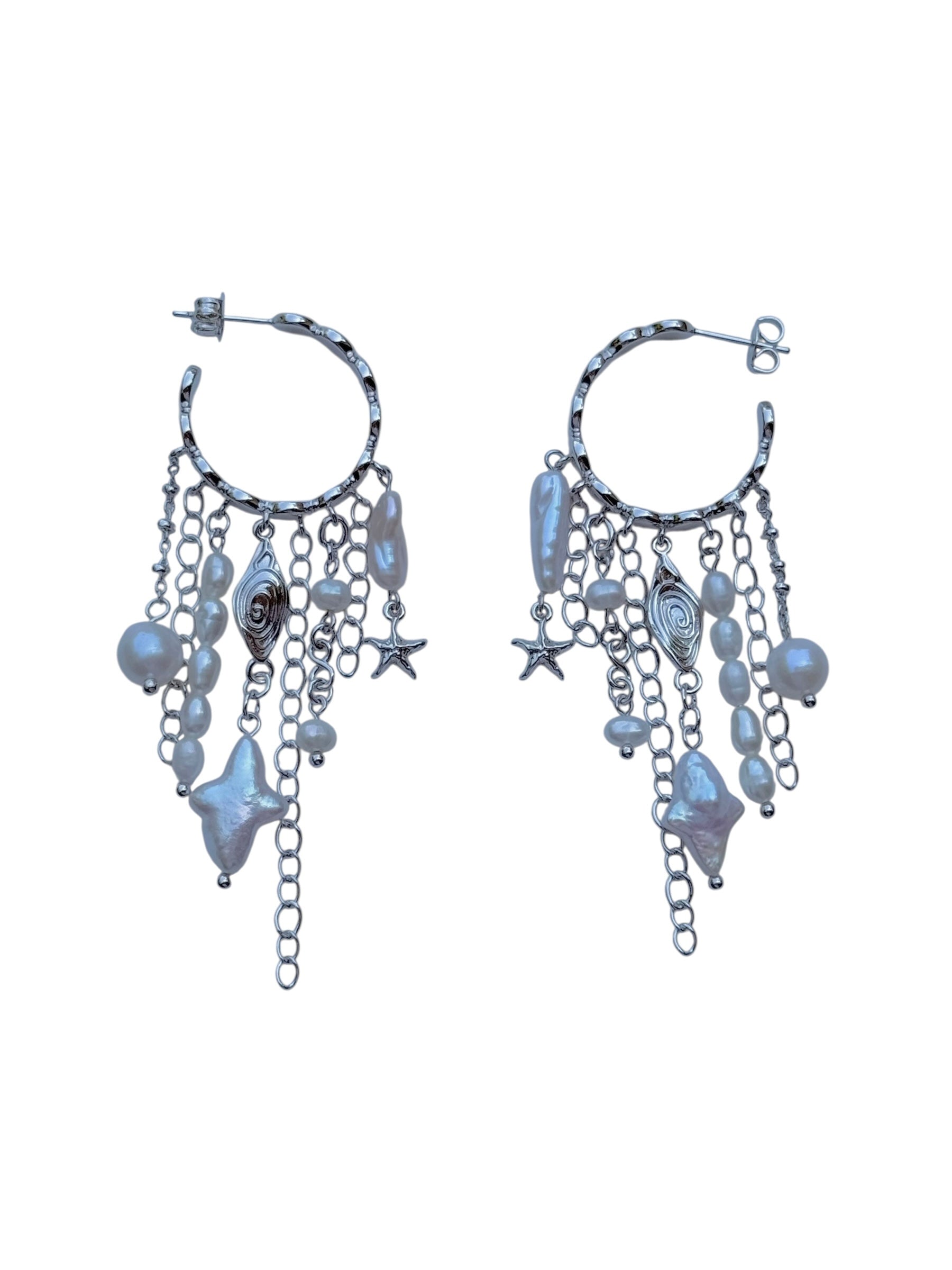 Silver Ocean Mist Earrings