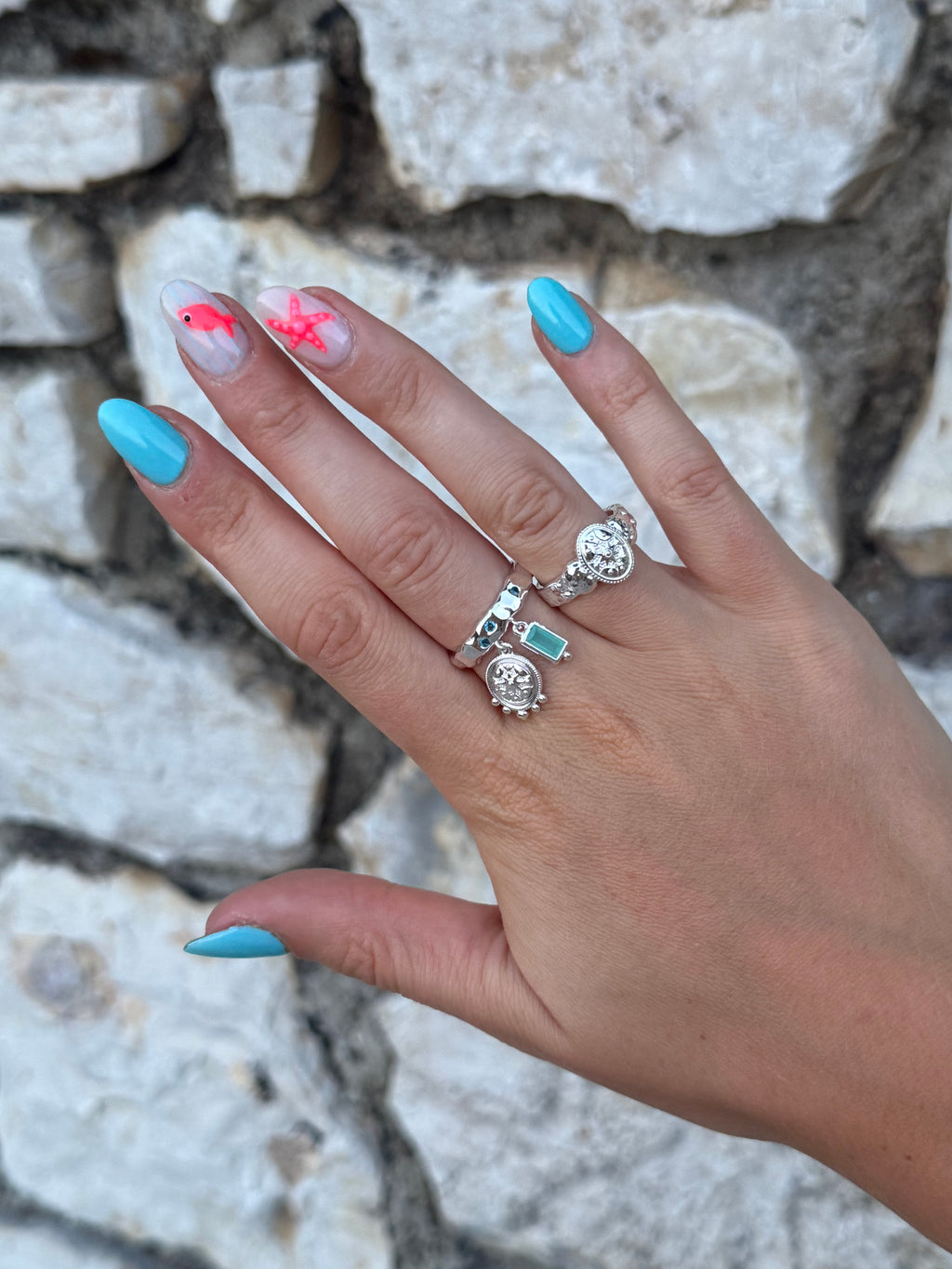 Silver Lottie Charm Ring