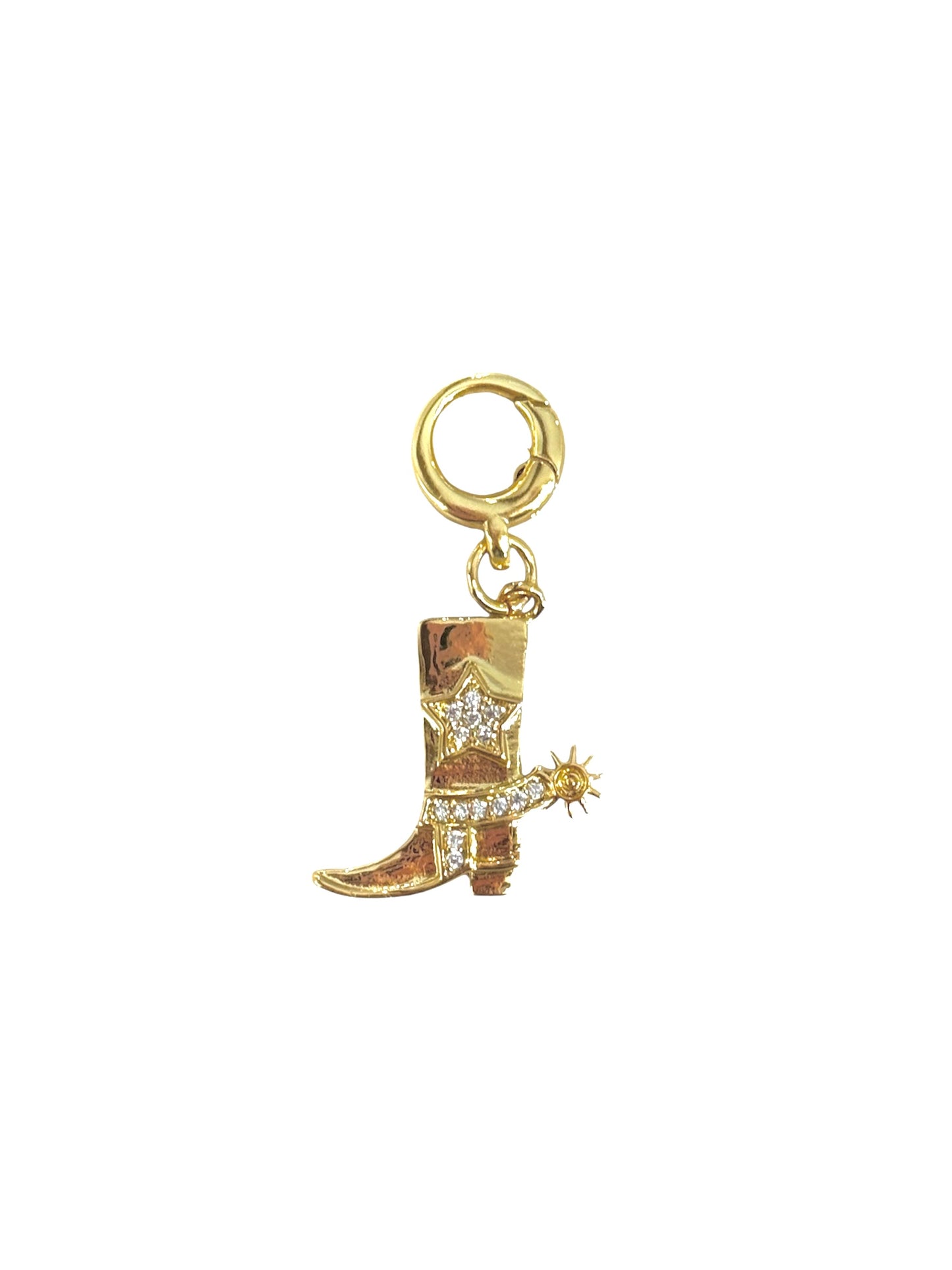 CZ Cowboy Boot Clip-on Charm