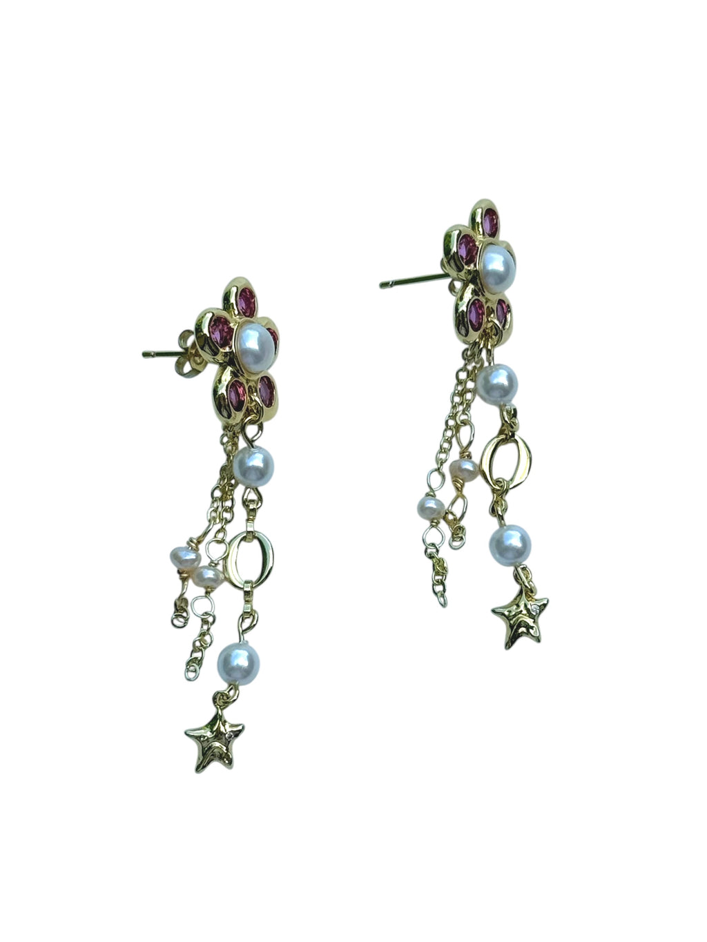 Pearl Petal Drop Earrings