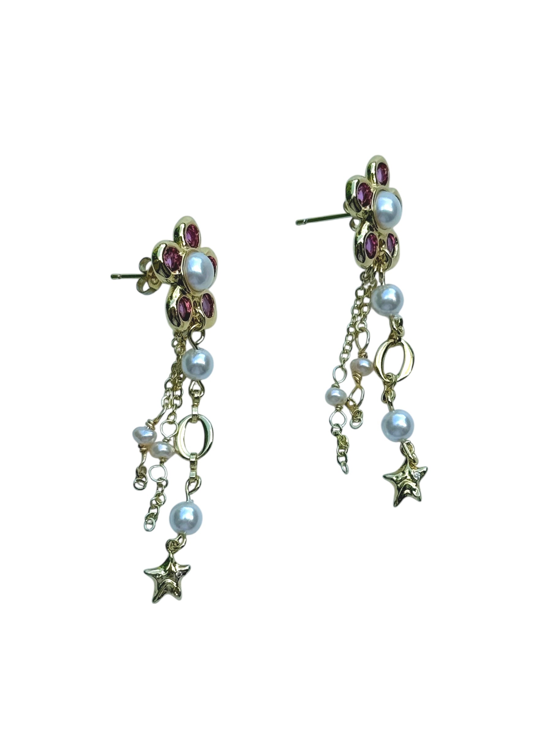 Pearl Petal Drop Earrings