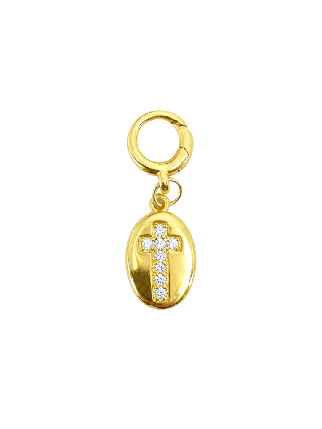 Small Oval Cross Clip-on Charm