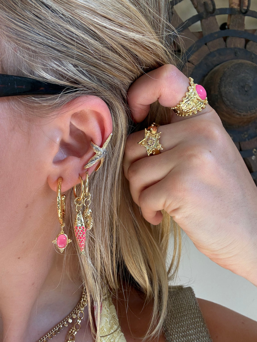 Lottie Coral Earrings