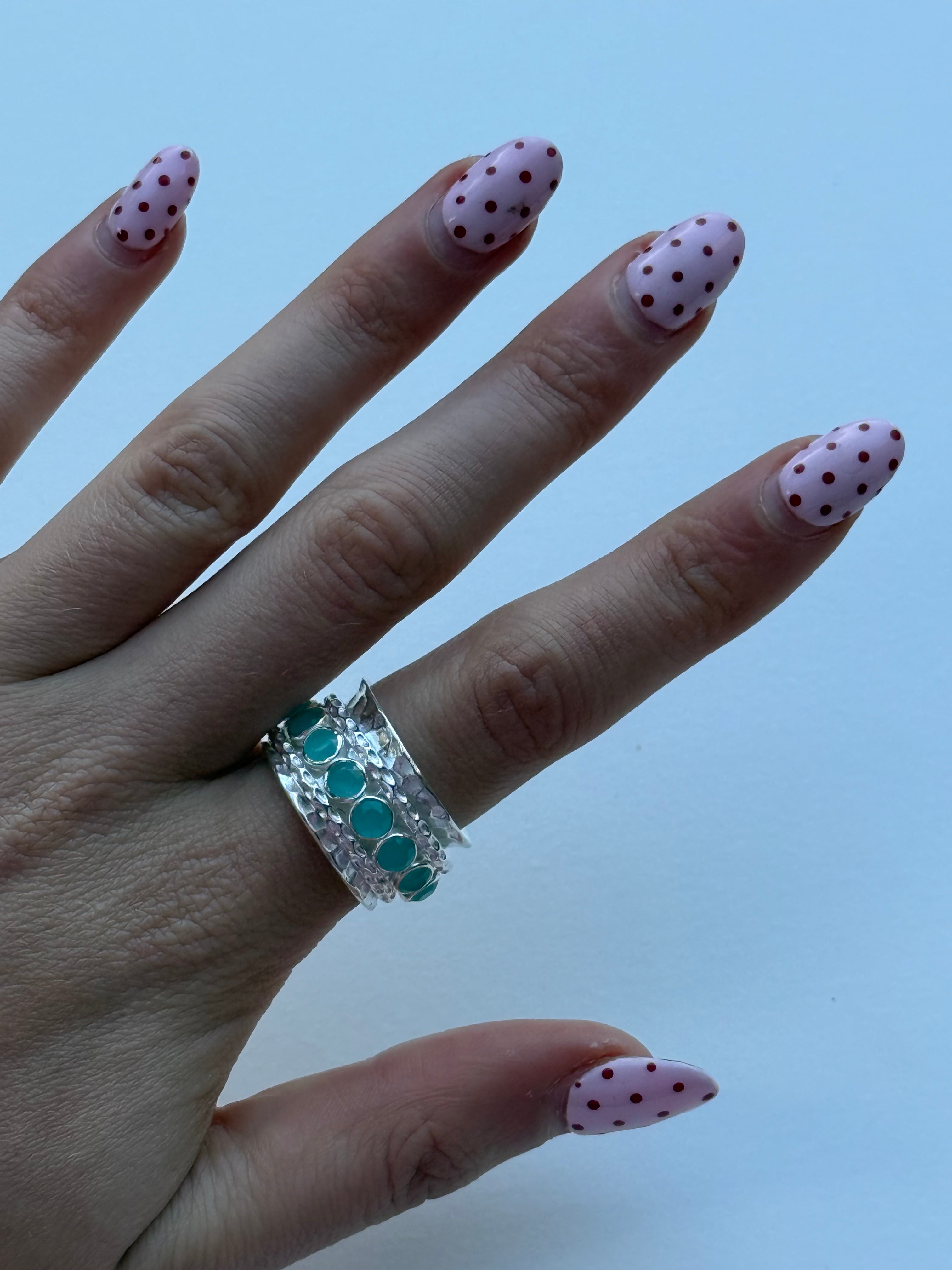 Octavia Ring in Aqua