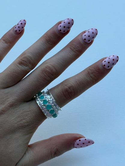 Octavia Ring in Aqua