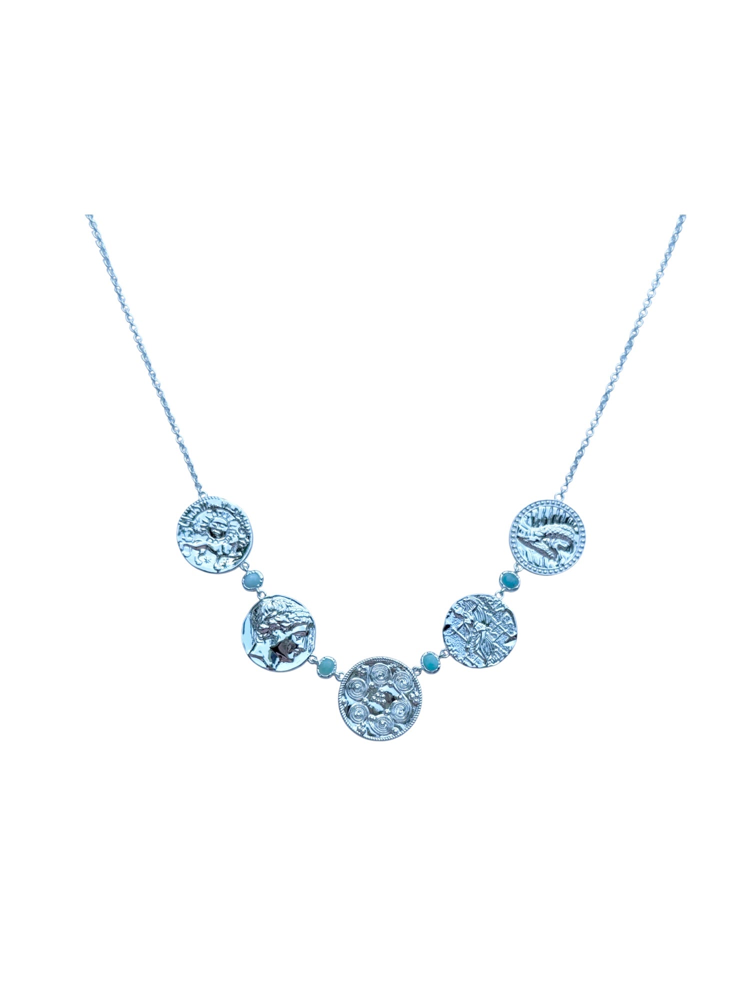 Silver India Coin Necklace