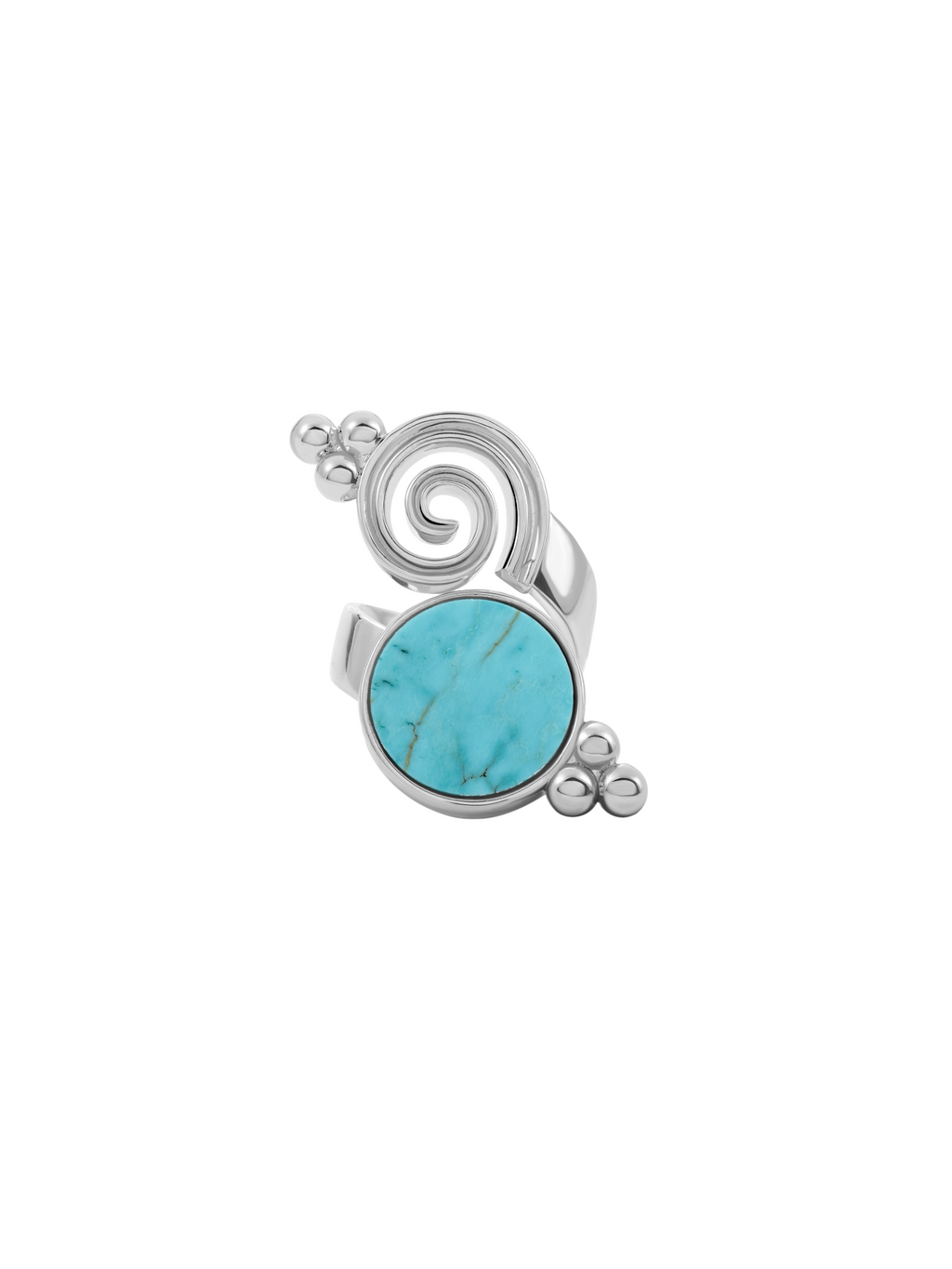 Silver Turquoise Swirl Ring