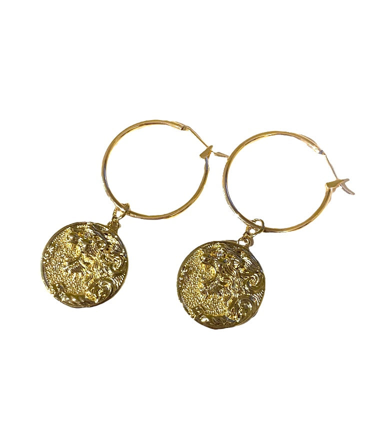 Lion Hoop Earrings