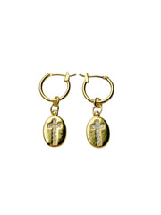Oval Cross Earrings