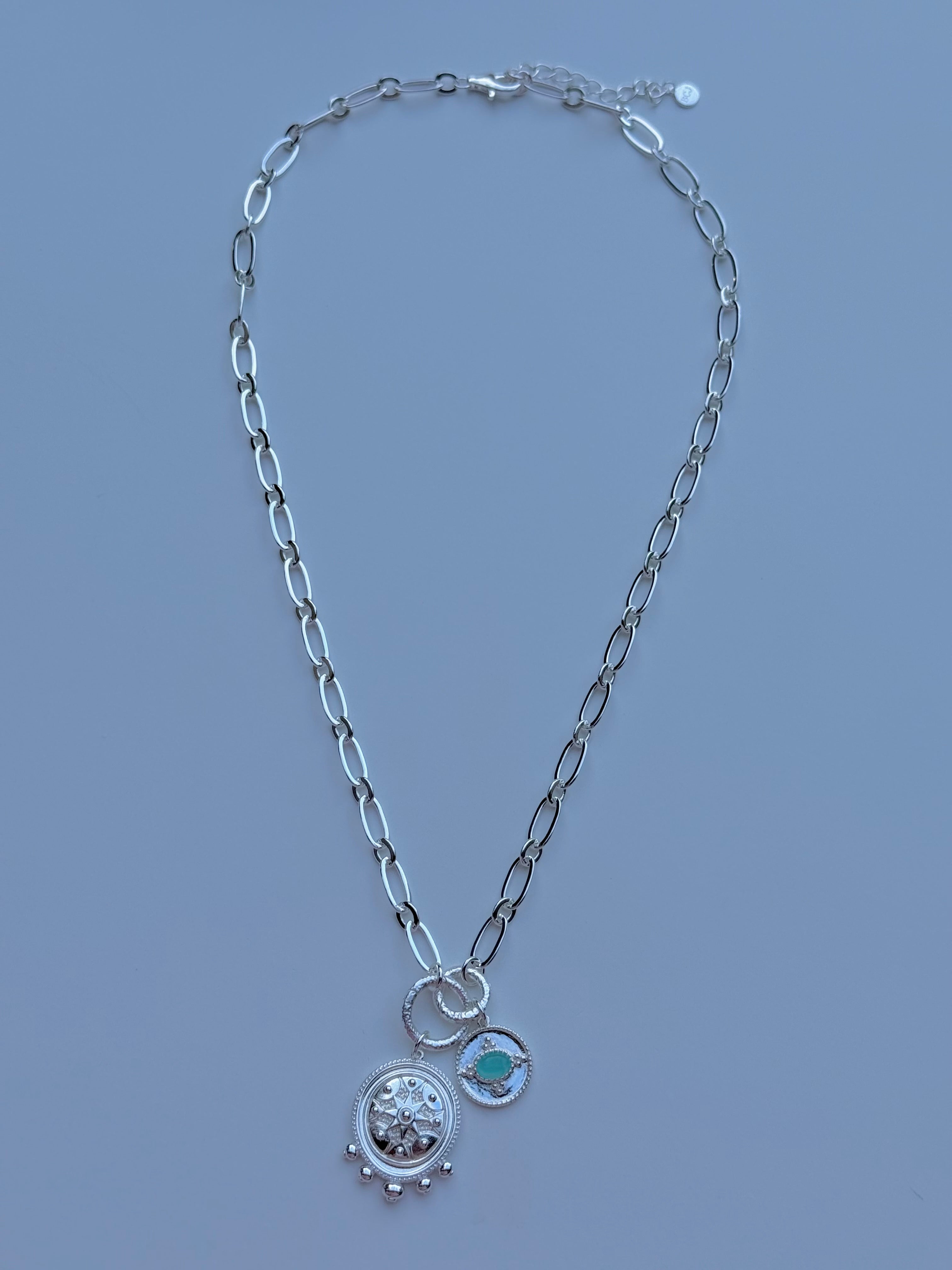 Silver Aqua Drift Necklace