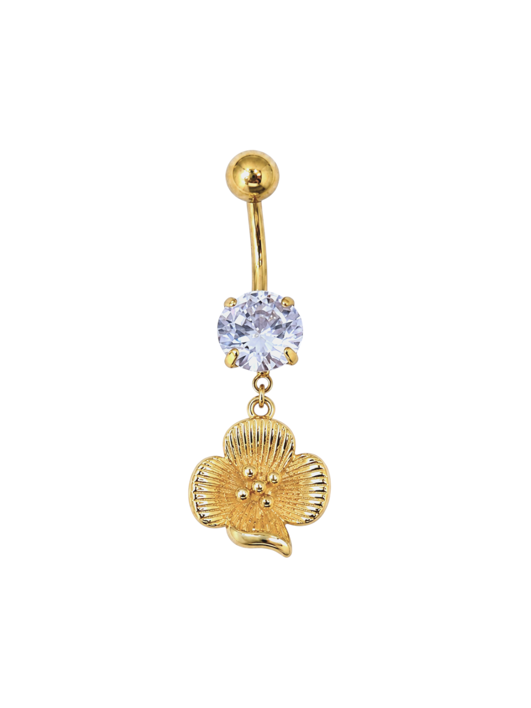 Gold Flower Belly Bar