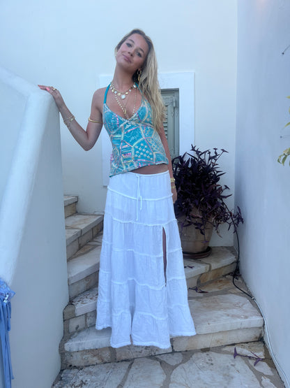 Turquoise Sequin Top