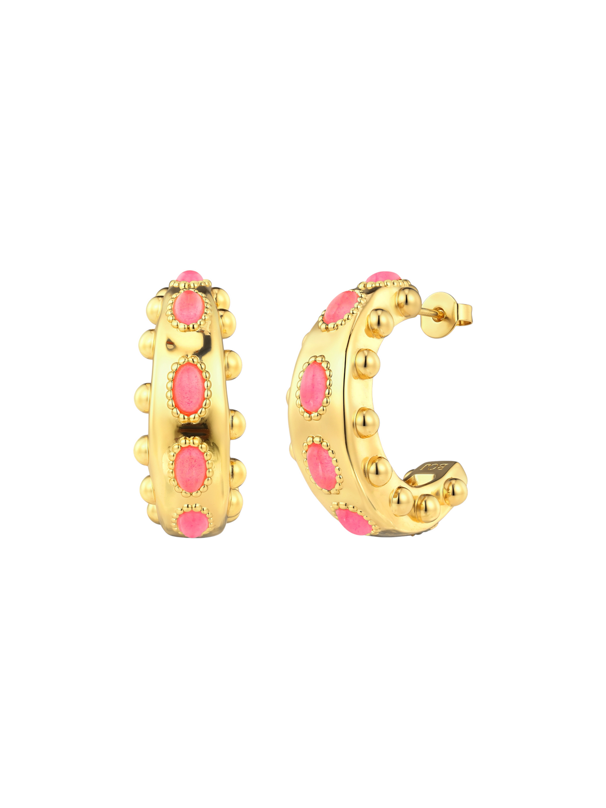 Cordelia Hoops in Coral