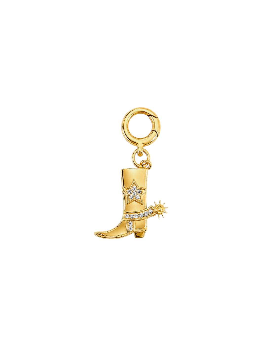 CZ Cowboy Boot Clip-on Charm