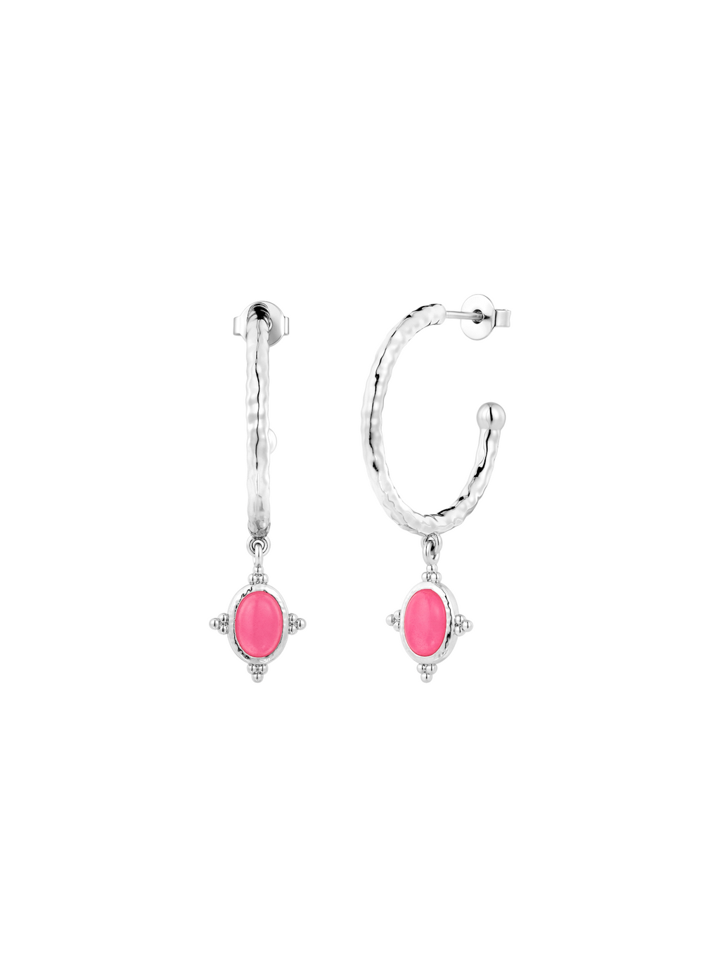 Silver Lottie Coral Earrings
