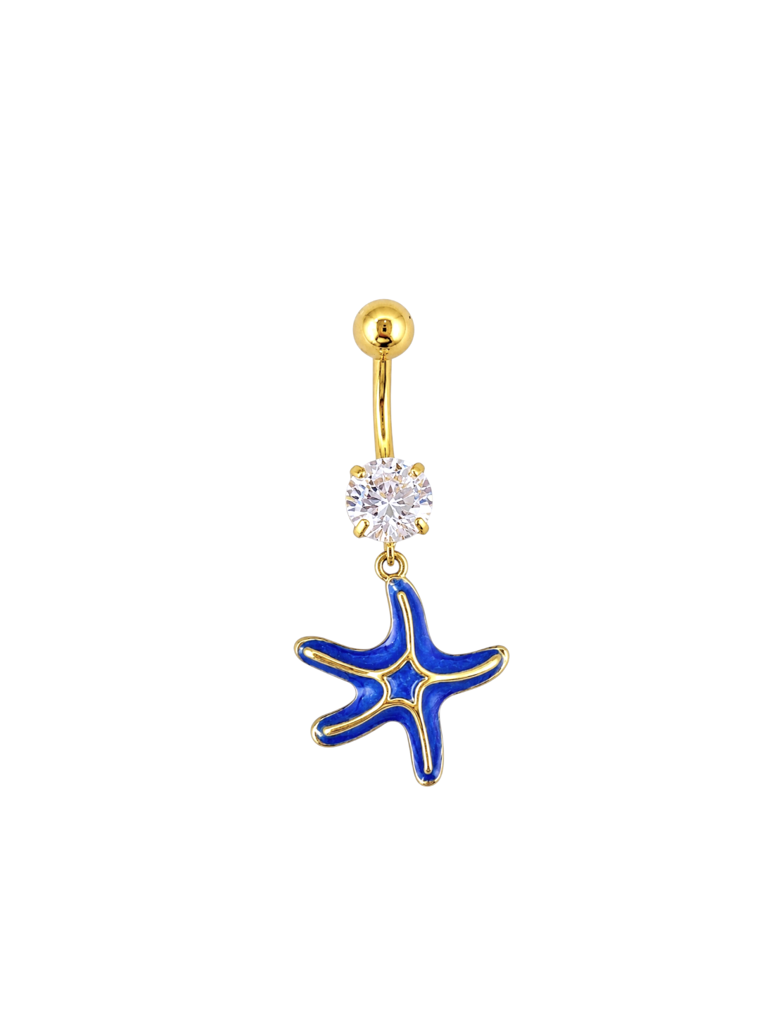 Gold Blue Starfish Belly Bar