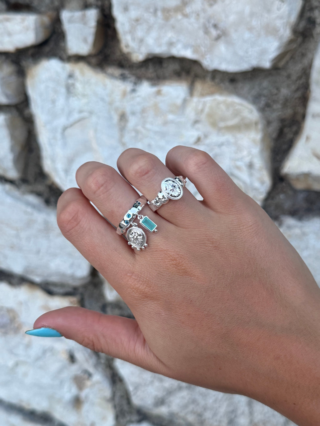 Silver Lottie Charm Ring