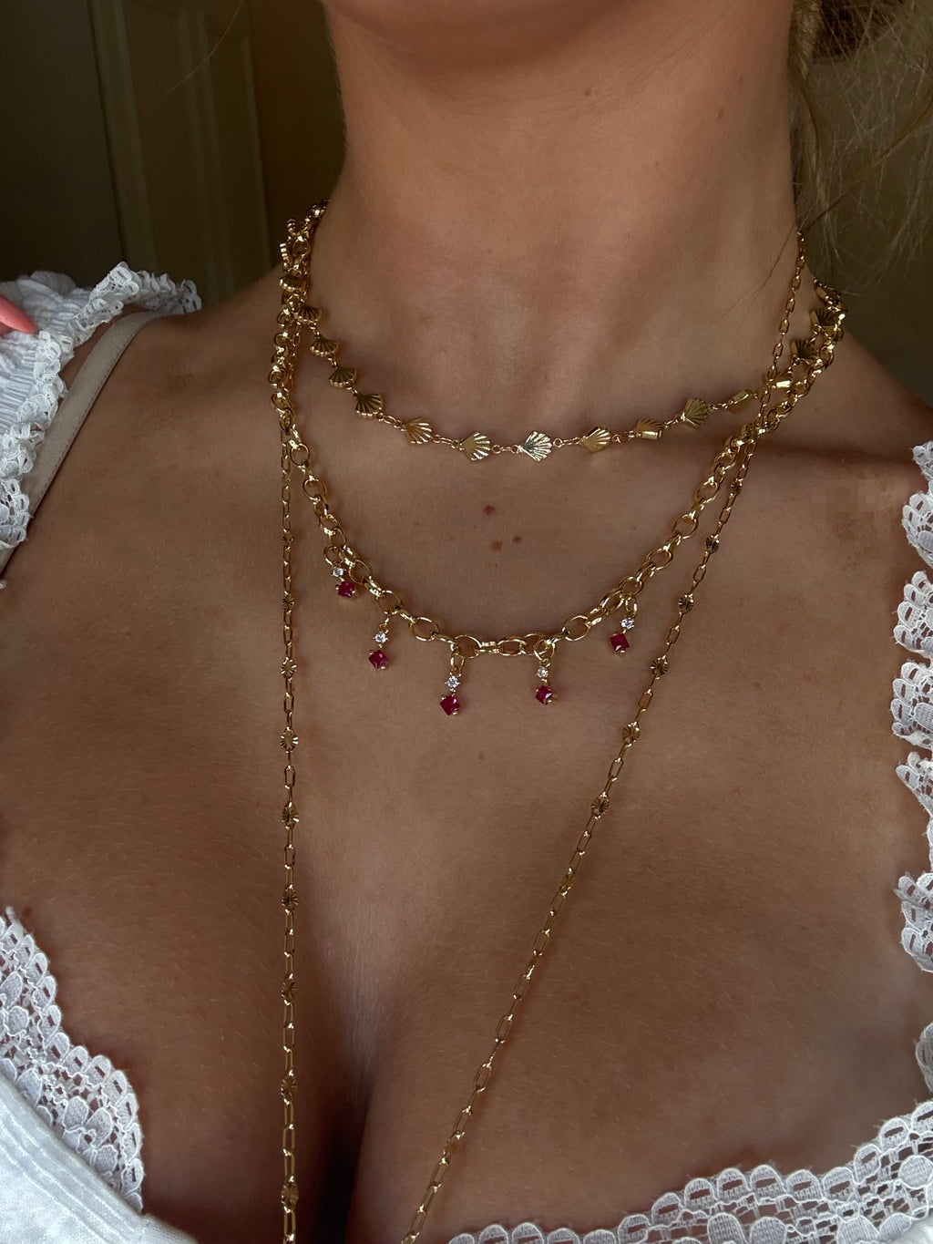 Gigi Necklace in Ruby