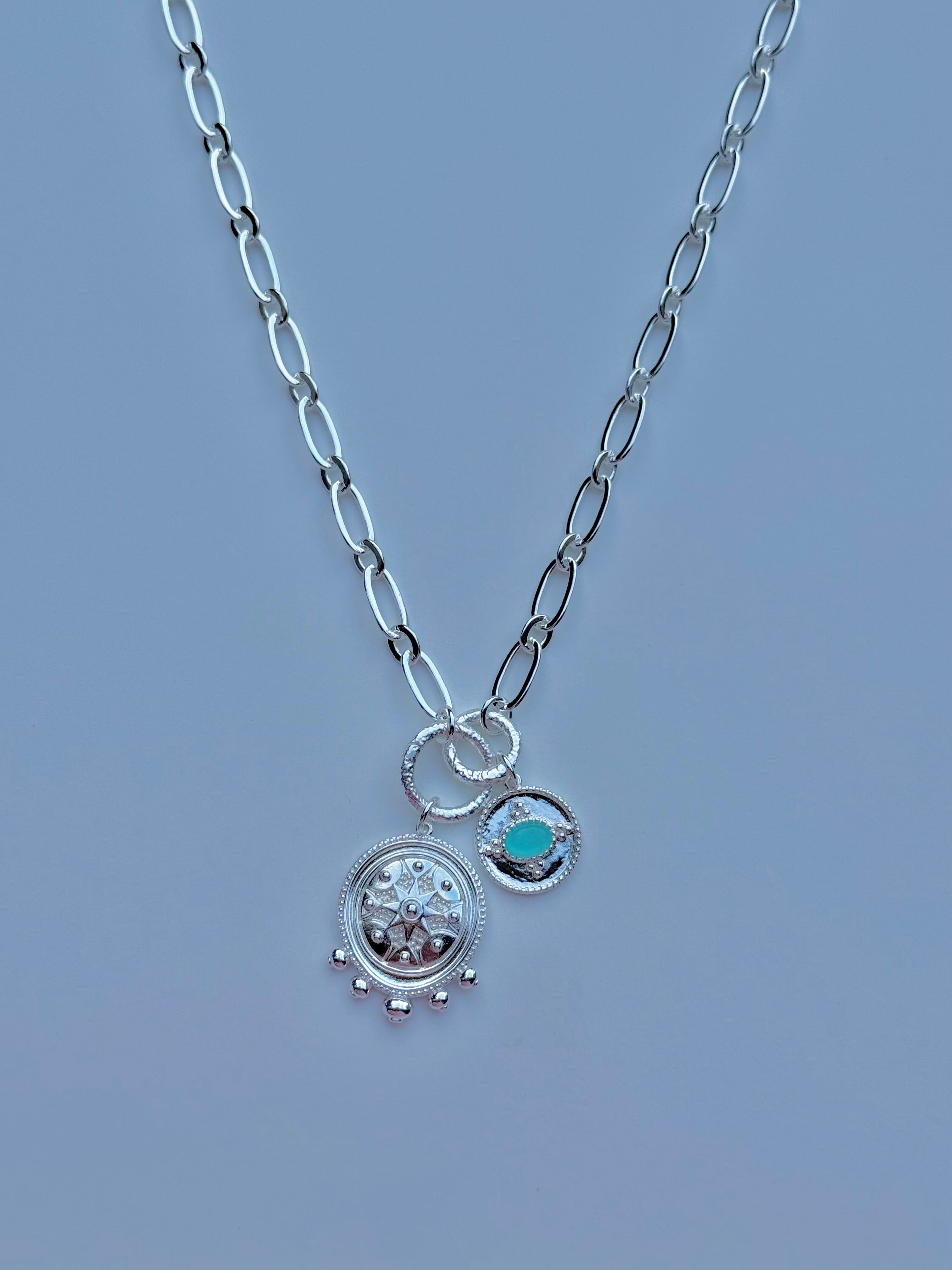 Silver Aqua Drift Necklace