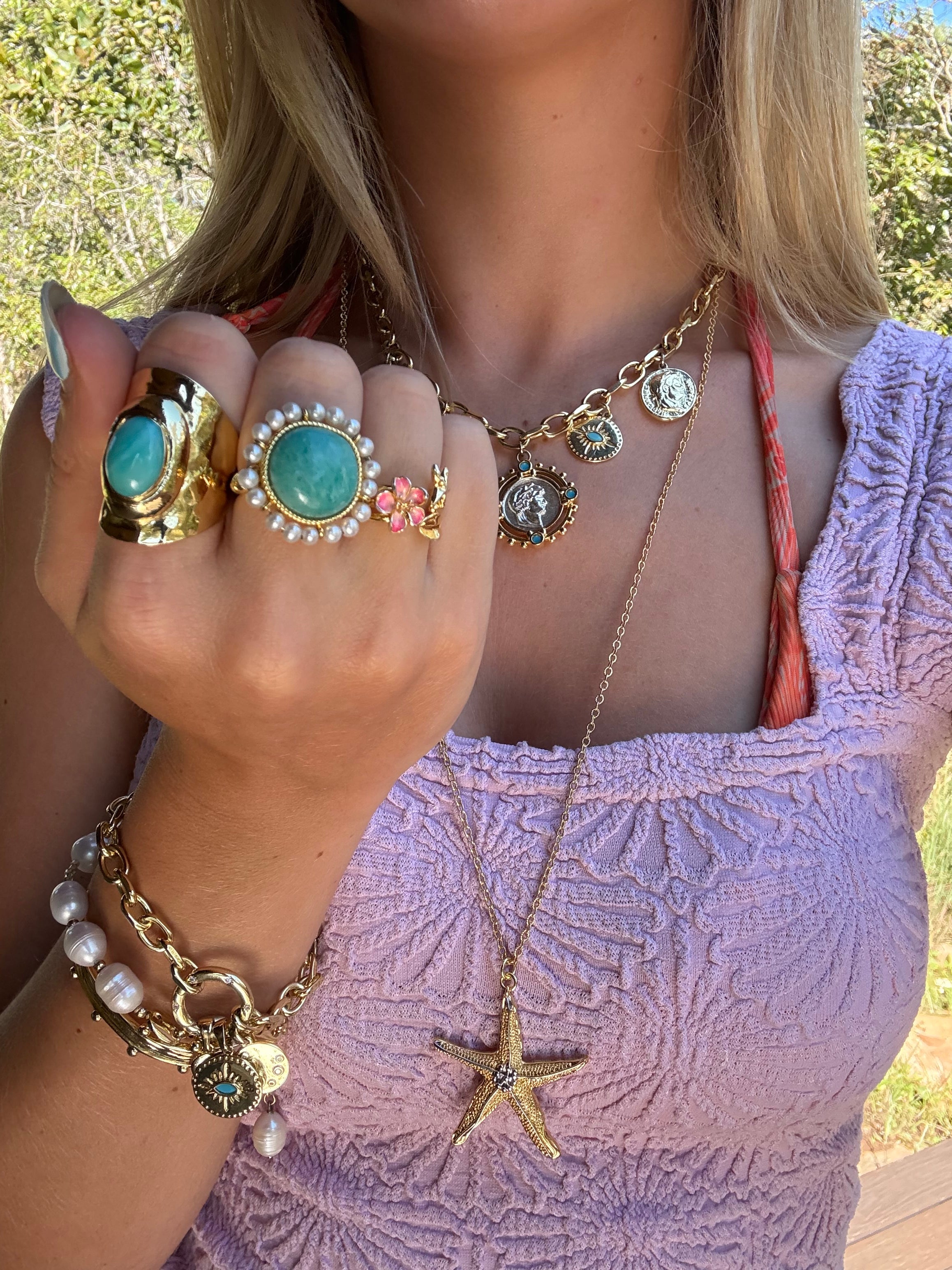 Starfish Long Necklace