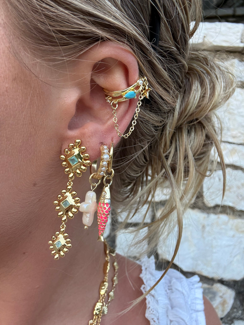 Amalia Earrings in Aqua