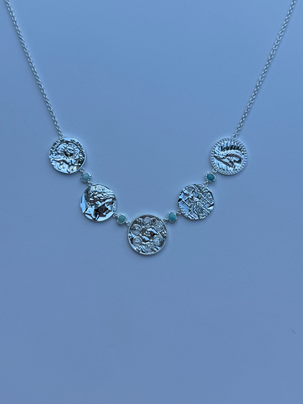 Silver India Coin Necklace
