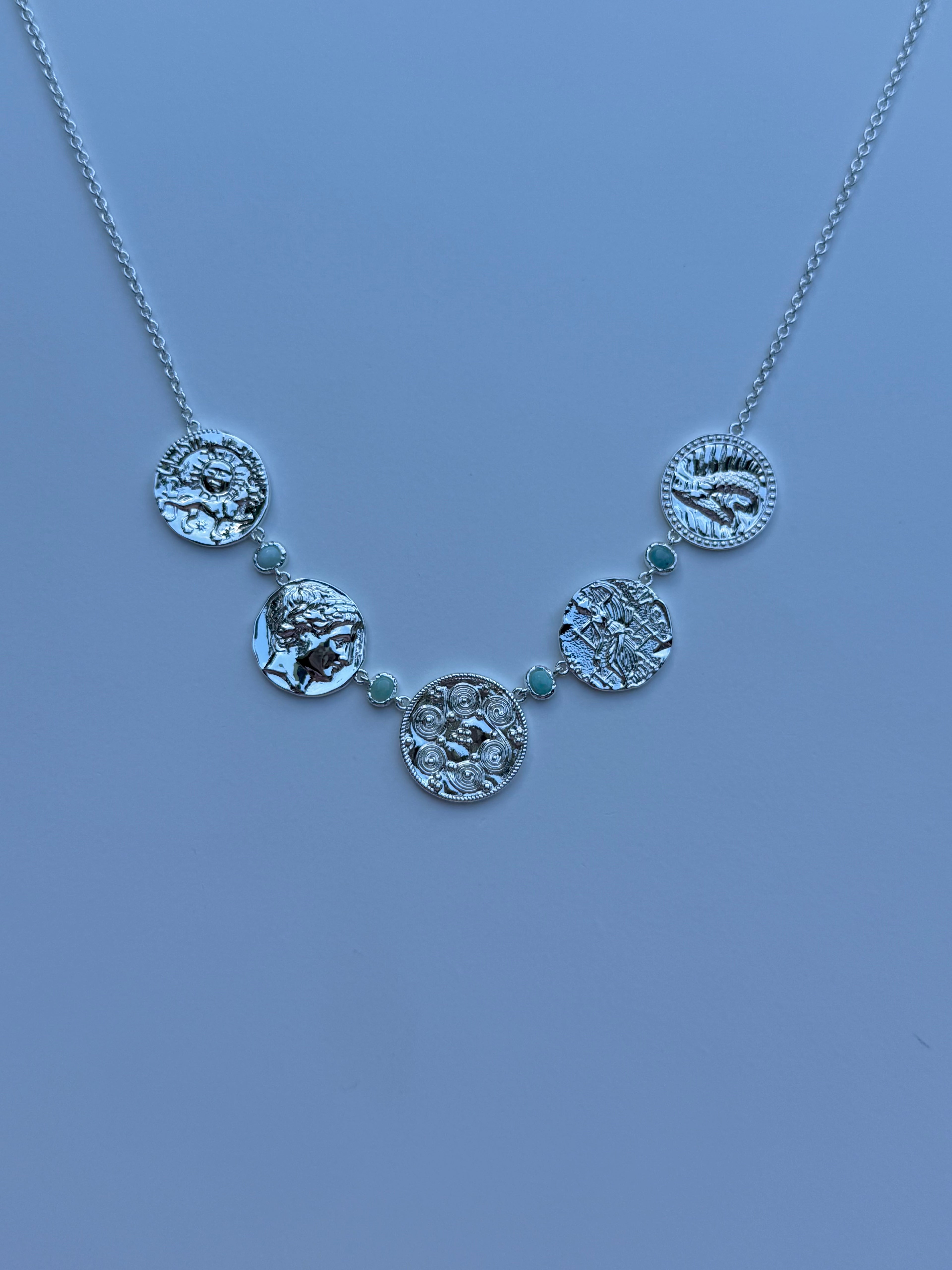 Silver India Coin Necklace